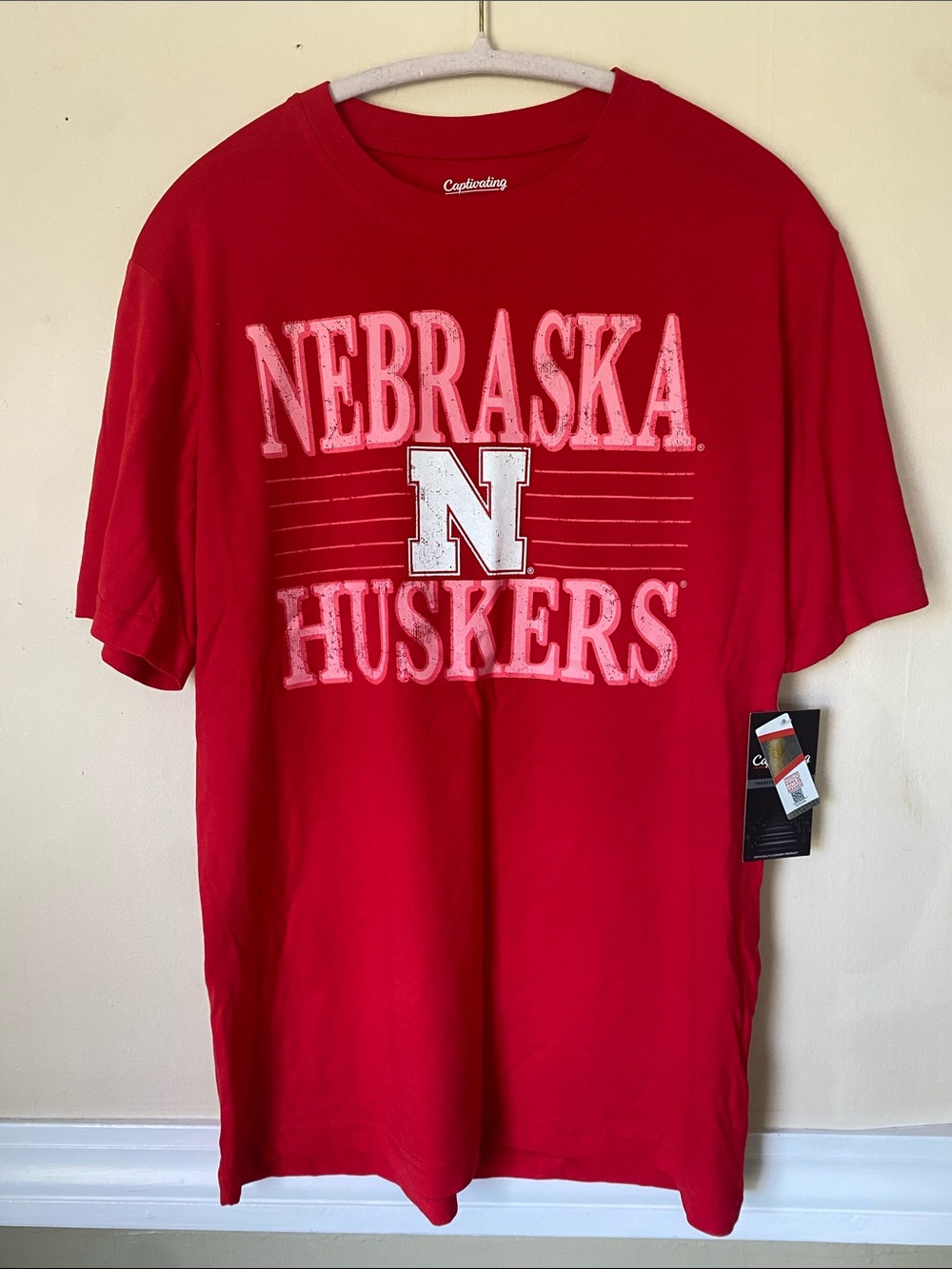 Nebraska Huskers Red Graphic Short Sleeve Tee - Captivating size medium